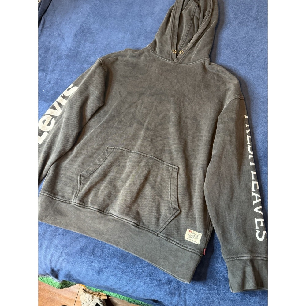 Levi's Fresh Leaves Justin Timberlake Hoodie Collab Mens L Charcoal Black Y2K